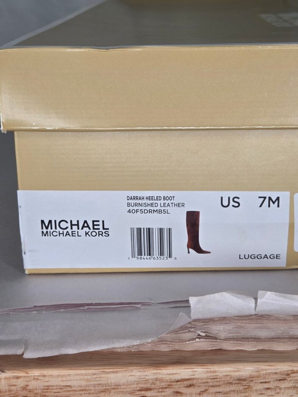 MICHAEL Michael Kors Darrah Heeled Boots Luggage : 7 M, Leather - Picture 8 of 10